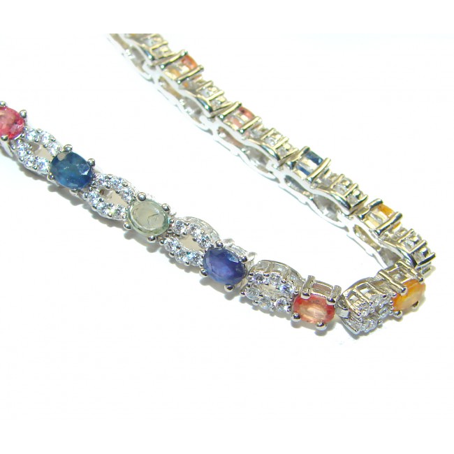 Multicolored Sapphire .925 Sterling Silver handcrafted Bracelet