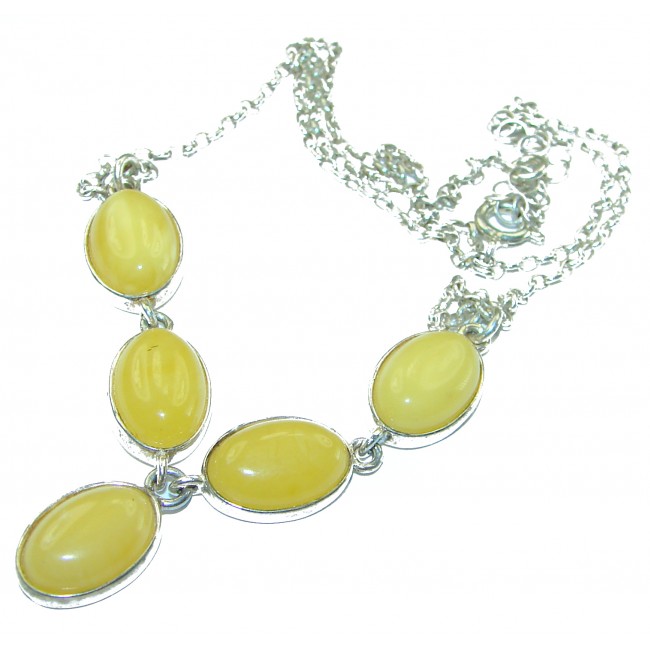 Golden Baltic Amber .925 Sterling Silver handmade Necklace