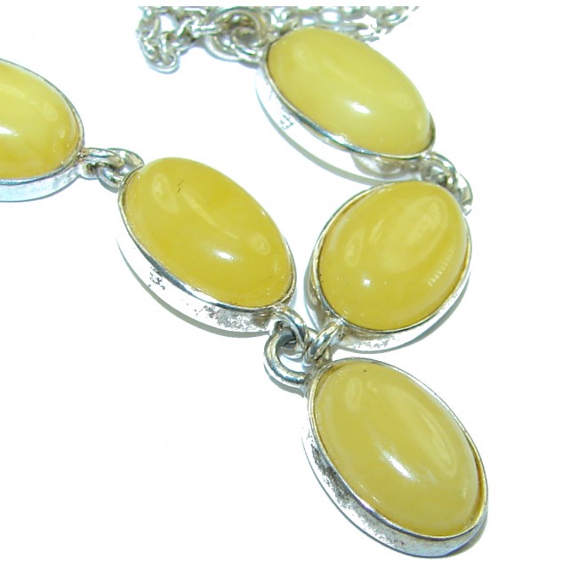 Golden Baltic Amber .925 Sterling Silver handmade Necklace