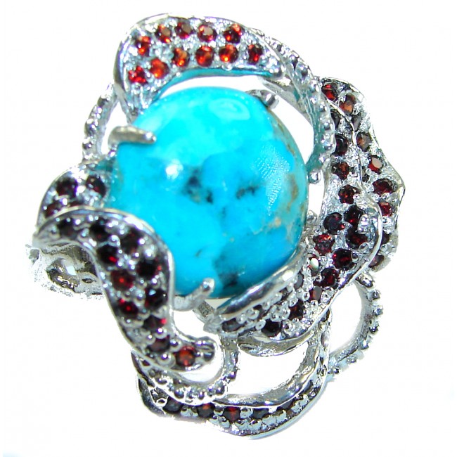 Just Perfection authentic Turquoise .925 Sterling Silver Ring size 9