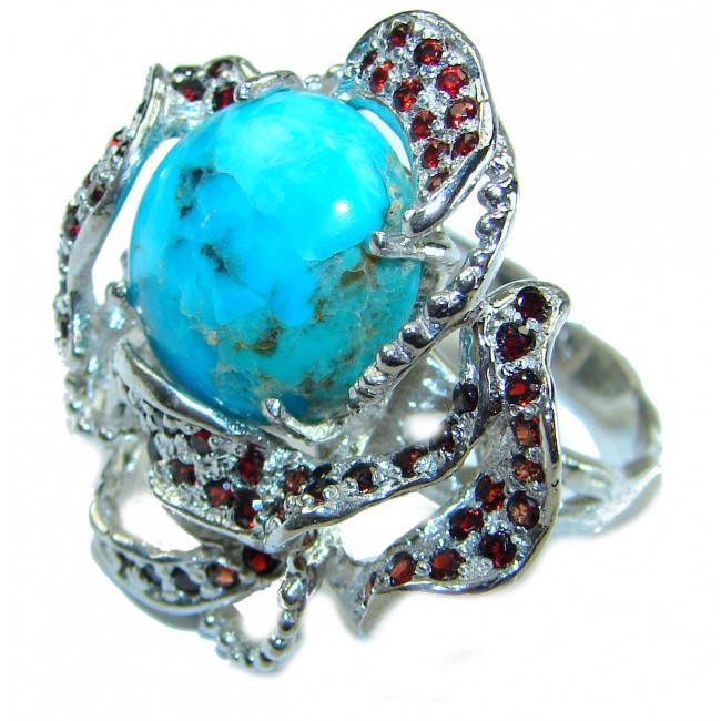 Just Perfection authentic Turquoise .925 Sterling Silver Ring size 9