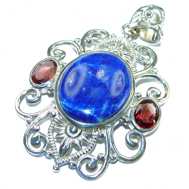 Magical Aurora Lapis Lazuli .925 Sterling Silver handcrafted Pendant