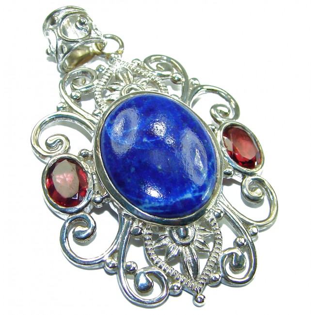 Magical Aurora Lapis Lazuli .925 Sterling Silver handcrafted Pendant