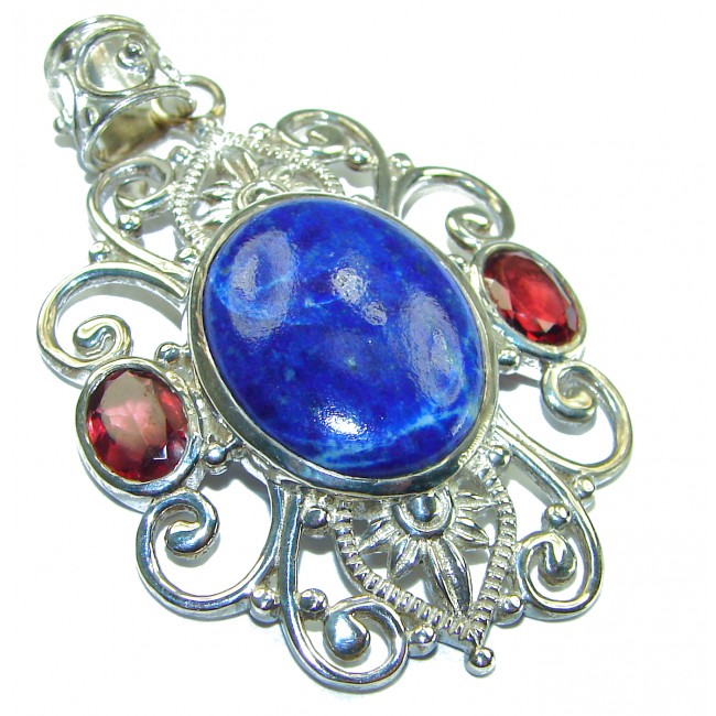 Magical Aurora Lapis Lazuli .925 Sterling Silver handcrafted Pendant