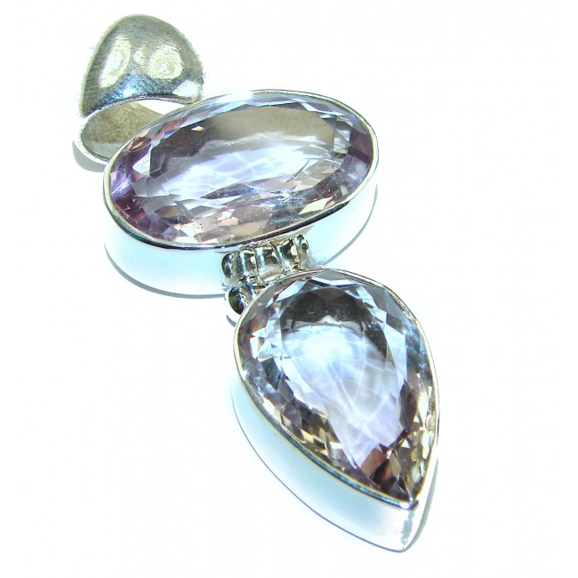 Cosmic Blast Best quality Genuine Pink Amethyst .925 Sterling Silver handcrafted pendant