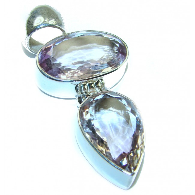 Cosmic Blast Best quality Genuine Pink Amethyst .925 Sterling Silver handcrafted pendant