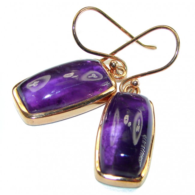 Purple Desire authentic Amethyst 14K Gold over .925 Sterling Silver handcrafted earrings