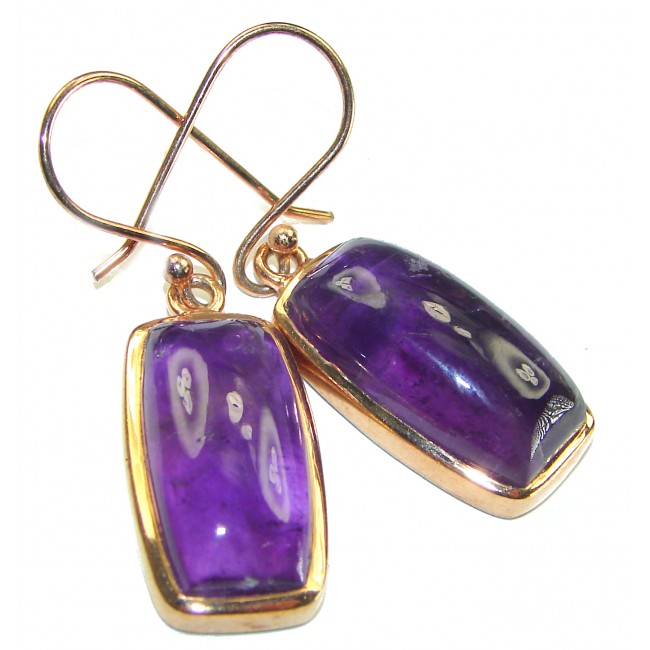 Purple Desire authentic Amethyst 14K Gold over .925 Sterling Silver handcrafted earrings