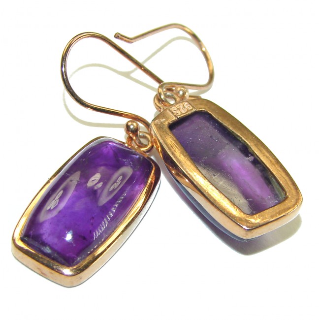 Purple Desire authentic Amethyst 14K Gold over .925 Sterling Silver handcrafted earrings