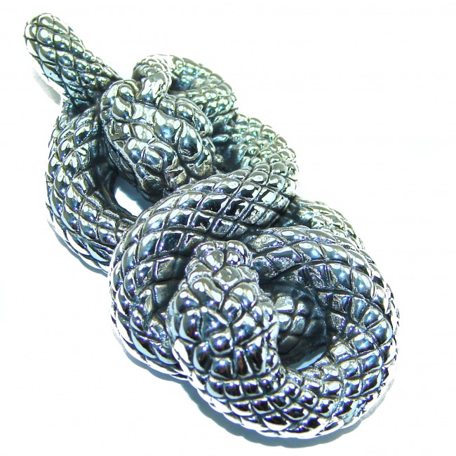 Boa Snake Marcasite .925 Sterling Silver Bali made Pendant