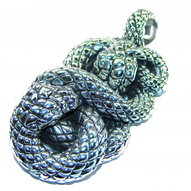 Boa Snake Marcasite .925 Sterling Silver Bali made Pendant