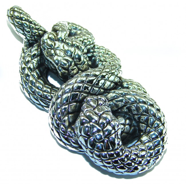 Boa Snake Marcasite .925 Sterling Silver Bali made Pendant