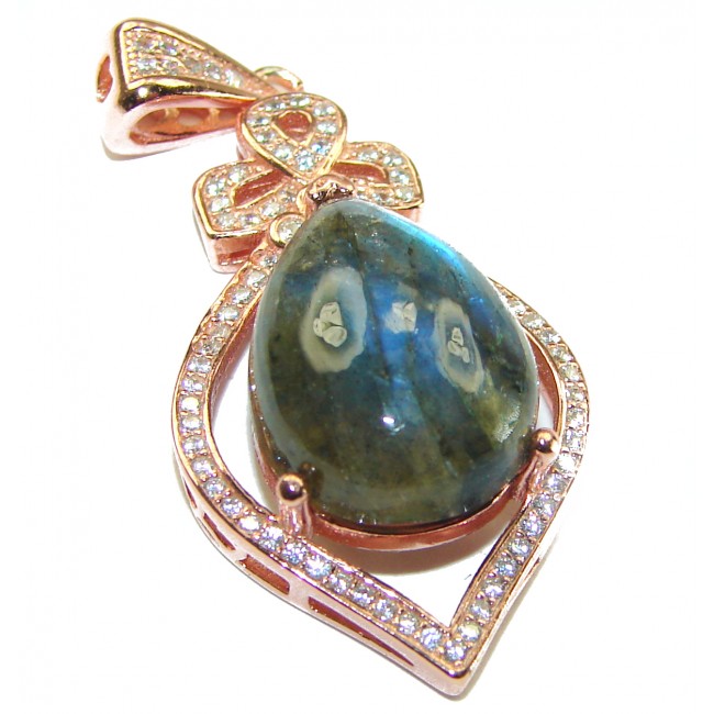 Magical Aurora Fire Labradorite .925 Sterling Silver handcrafted Pendant