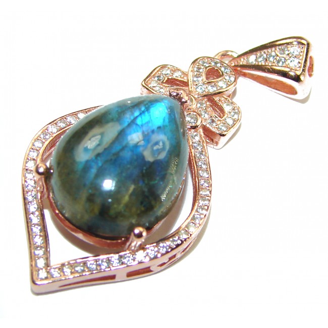 Magical Aurora Fire Labradorite .925 Sterling Silver handcrafted Pendant