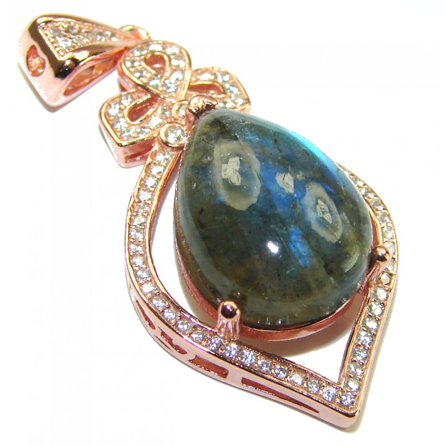 Magical Aurora Fire Labradorite .925 Sterling Silver handcrafted Pendant