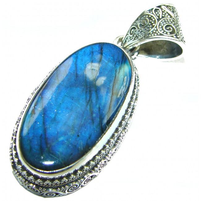 Magical Aurora Fire Labradorite .925 Sterling Silver handcrafted Pendant