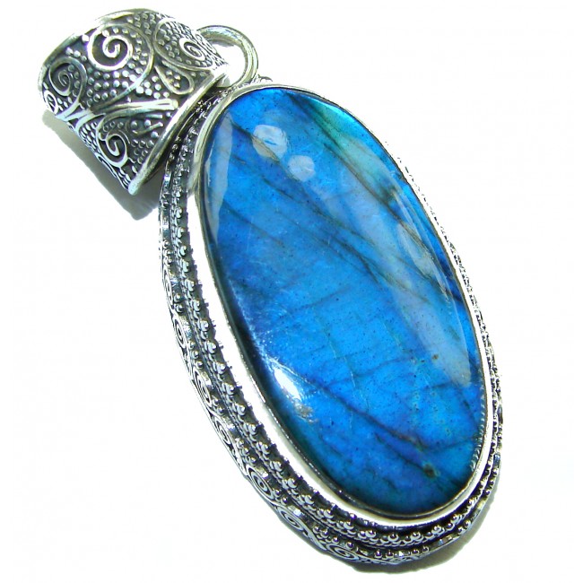 Magical Aurora Fire Labradorite .925 Sterling Silver handcrafted Pendant