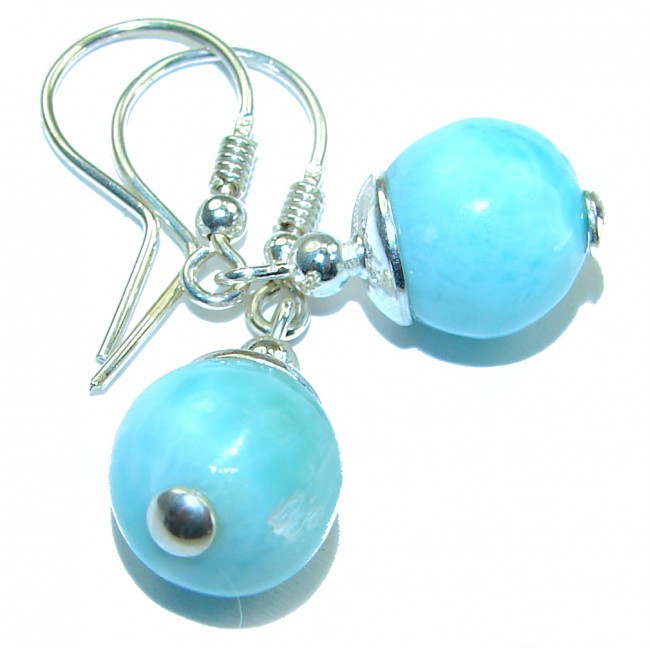 Bohemian Style Blue Larimar .925 Sterling Silver handmade earrings