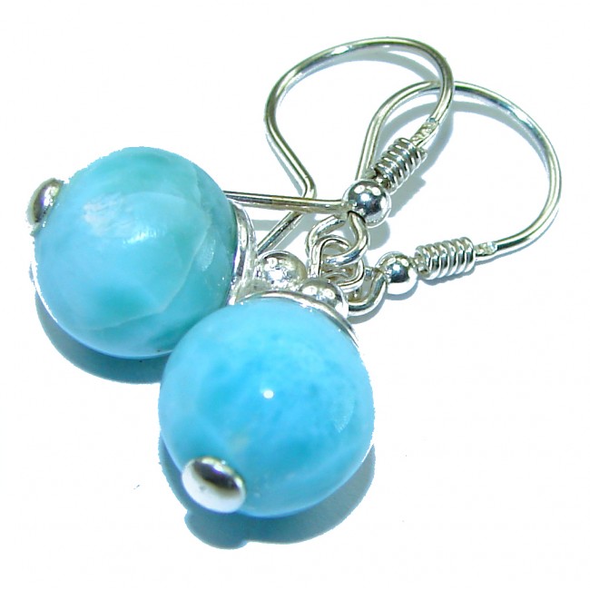 Bohemian Style Blue Larimar .925 Sterling Silver handmade earrings