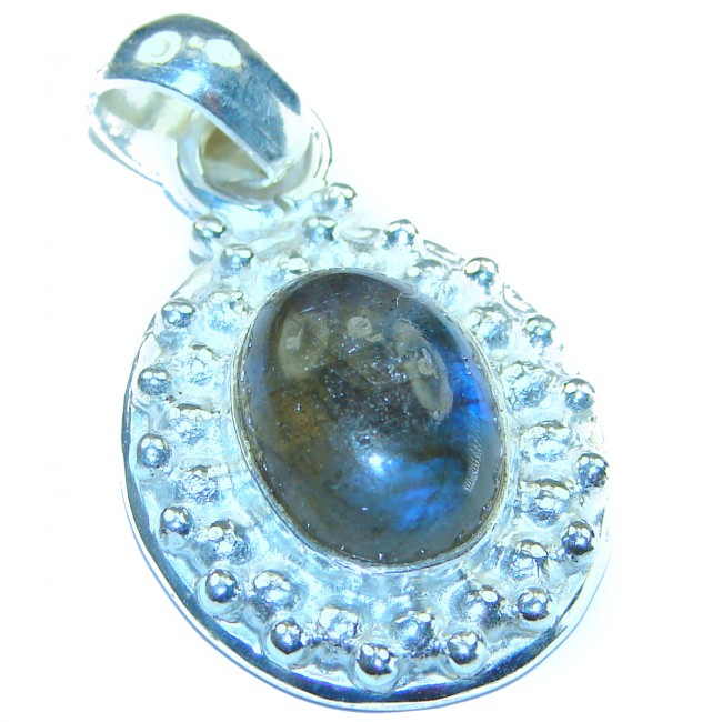 Magical Aurora Fire Labradorite .925 Sterling Silver handcrafted Pendant