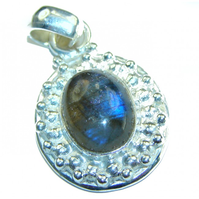 Magical Aurora Fire Labradorite .925 Sterling Silver handcrafted Pendant