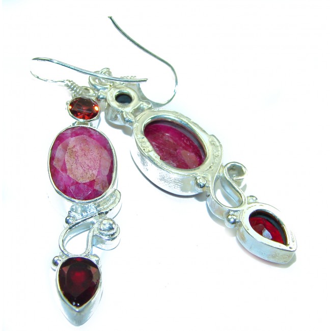 Amazing Ruby .925 Sterling Silver earrings