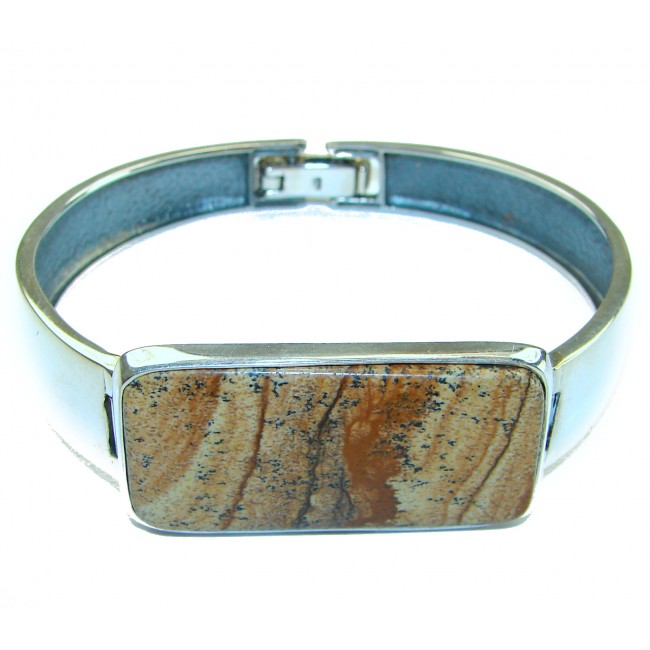 Sublime Beauty of Nature Picture Jasper .925 Sterling Silver handcrafted Bracelet