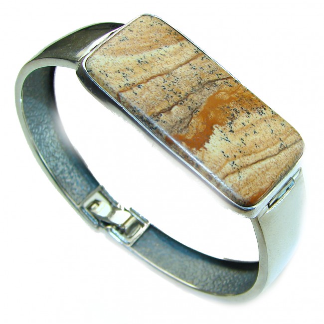 Sublime Beauty of Nature Picture Jasper .925 Sterling Silver handcrafted Bracelet