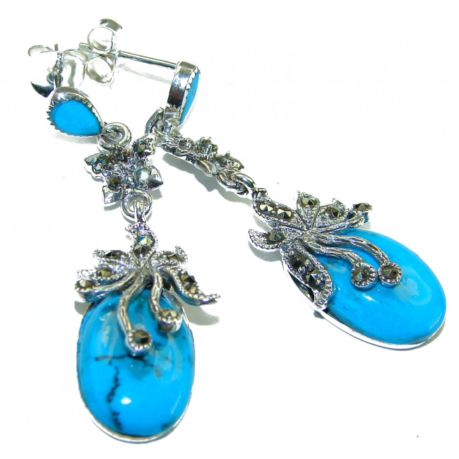 Blue Turquoise .925 Sterling Silver earrings