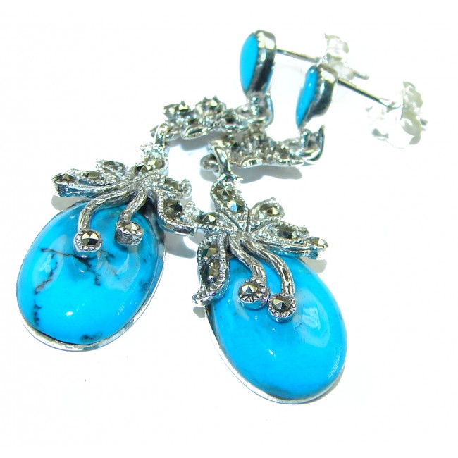 Blue Turquoise .925 Sterling Silver earrings