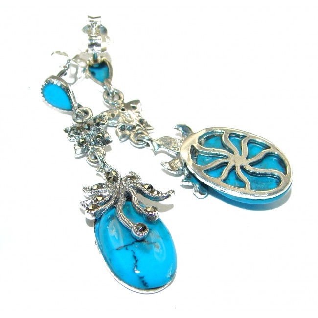 Blue Turquoise .925 Sterling Silver earrings