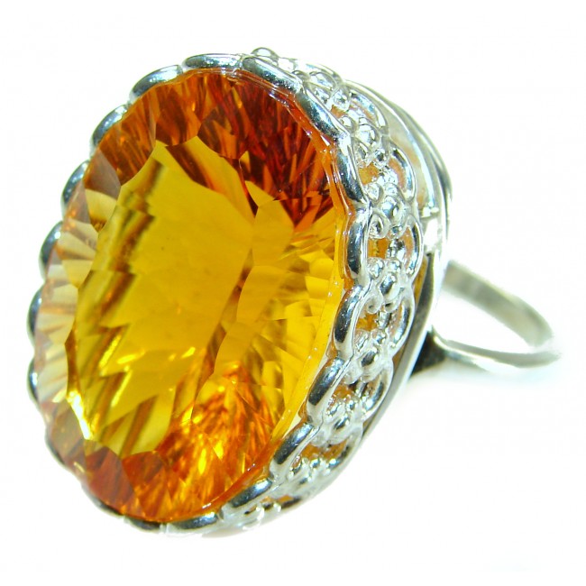 Yellow Beauty 39.5 carat Yellow Topaz .925 Sterling Silver Large Ring size 9 1/2