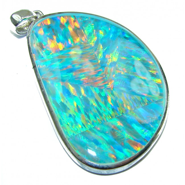 41.5 carat Doublet Opal .925 Sterling Silver handcrafted pendant