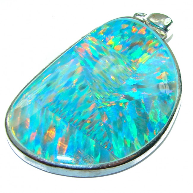 41.5 carat Doublet Opal .925 Sterling Silver handcrafted pendant