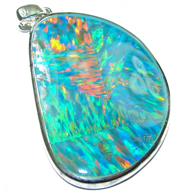 41.5 carat Doublet Opal .925 Sterling Silver handcrafted pendant