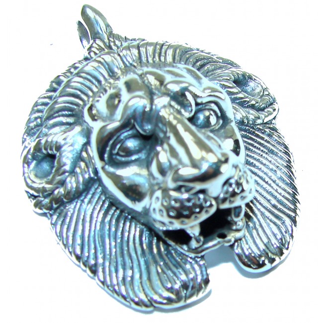 Sterling Leo's head .925 Silver Bali handmade Pendant