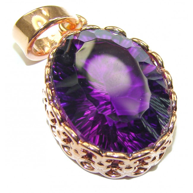 Vintage Design Amethyst 14K Gold over .925 Sterling Silver handcrafted Pendant