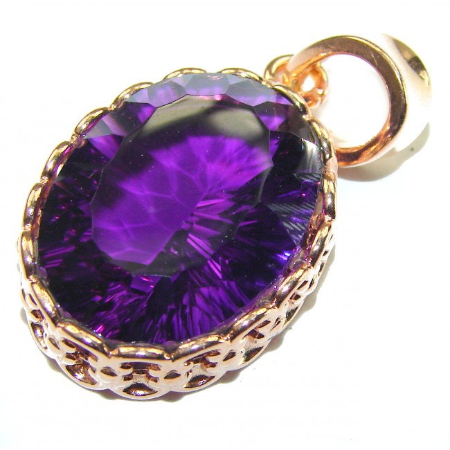 Vintage Design Amethyst 14K Gold over .925 Sterling Silver handcrafted Pendant