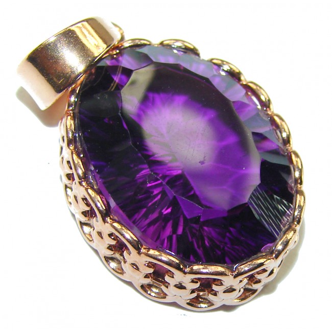 Vintage Design Amethyst 14K Gold over .925 Sterling Silver handcrafted Pendant