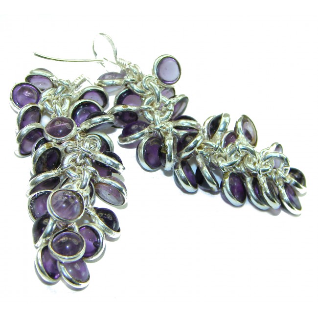 Purple Desire authentic Amethyst .925 Sterling Silver handcrafted cha-cha earrings