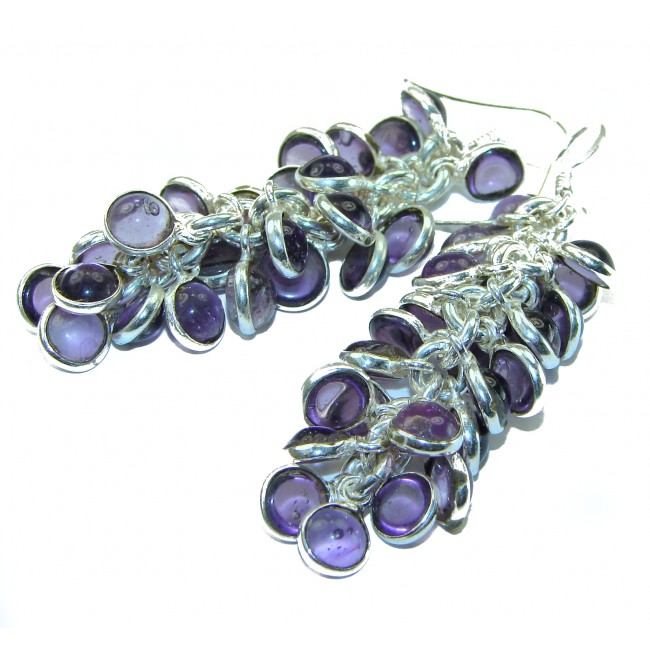 Purple Desire authentic Amethyst .925 Sterling Silver handcrafted cha-cha earrings