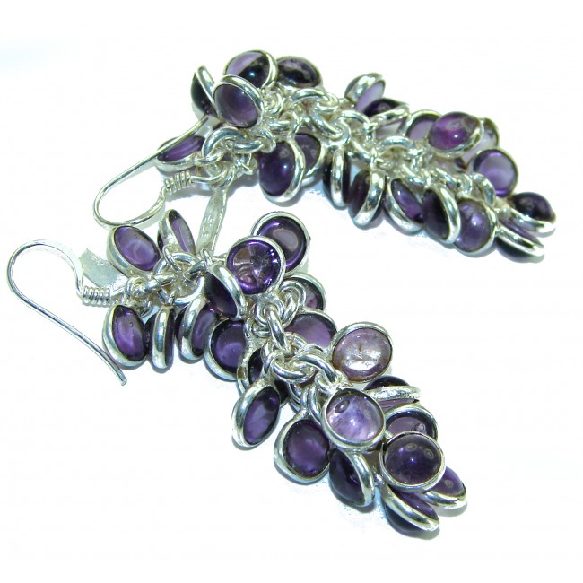 Purple Desire authentic Amethyst .925 Sterling Silver handcrafted cha-cha earrings