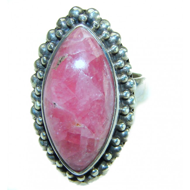 Authentic Argentinian Rhodochrosite .925 Sterling Silver handmade ring size 6