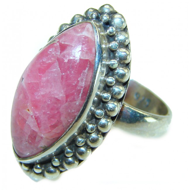 Authentic Argentinian Rhodochrosite .925 Sterling Silver handmade ring size 6