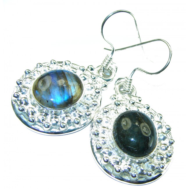 Perfect genuine Labradorite .925 Sterling Silver handmade earrings