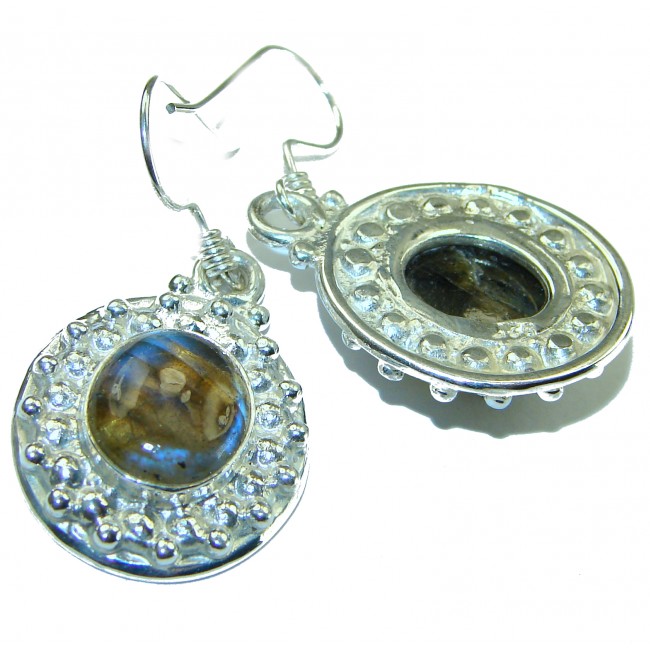 Perfect genuine Labradorite .925 Sterling Silver handmade earrings