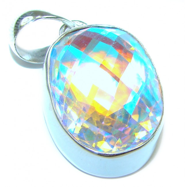 Eau Pure 24.5 carat AQUA Topaz .925 Sterling Silver handmade Pendant