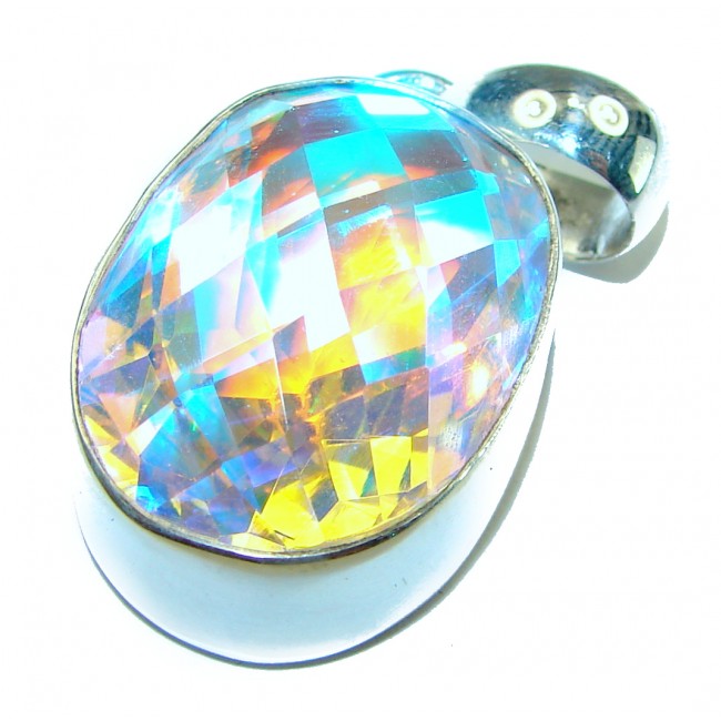 Eau Pure 24.5 carat AQUA Topaz .925 Sterling Silver handmade Pendant