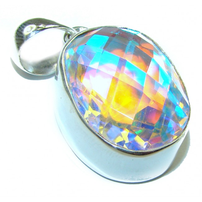 Eau Pure 24.5 carat AQUA Topaz .925 Sterling Silver handmade Pendant