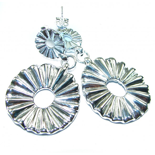 Long Sterling Silver Italy made .925 Sterling Silver Earrings